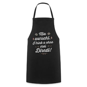Ersatz Dirndl Shirt Trachtenshirt Damen Saufen - Kochschürze - Schwarz - Vorne - AI Model Male 185 dark (185cm)