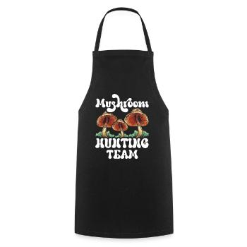 Mushroom pickers Team Mushroom pickers Mushroom picking Mushrooms - Cooking Apron - black - Front - AI Model Male 185 dark (185cm)