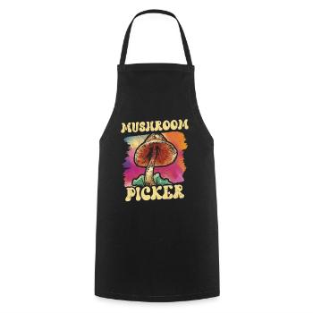 Mushroom pickers Mushroom pickers Mushroom picking - Cooking Apron - black - Front - AI Model Male 185 dark (185cm)