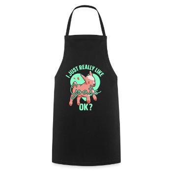 I just like goats very goat animal domestic goat - Cooking Apron - black - Front - AI Model Male 185 dark (185cm)