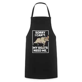 Malheureusement, mes chèvres n’ont pas besoin de moi animal - Tablier de cuisine - noir - Devant - AI Model Male 185 dark (185cm)