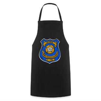 In retirement Goodbye Tension Hello Pension Police - Cooking Apron - black - Front - AI Model Male 185 dark (185cm)