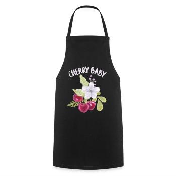 Cherry, Cherry-Fruit funny saying Cherry-Baby - Cooking Apron - black - Front - AI Model Male 185 dark (185cm)