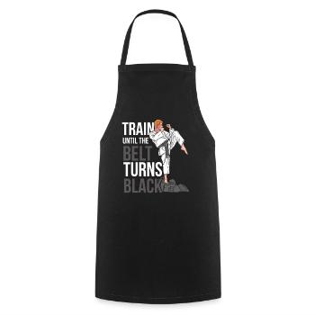 Train until the belt turns black MMA Gur - Cooking Apron - black - Front - AI Model Male 185 dark (185cm)