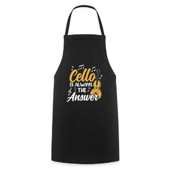 Le violoncelle est toujours la réponse violoncelliste violoncelle - Tablier de cuisine - noir - Devant - AI Model Male 185 dark (185cm)