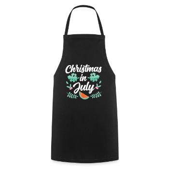 Weihnachten Im Juli Christmas In July Humor Santa - Cooking Apron - black - Front - AI Model Male 185 dark (185cm)
