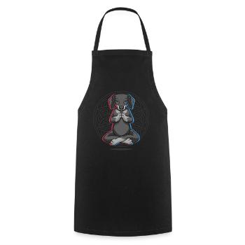 Namaste Dachshund Mandala Lotus Meditation - Cooking Apron - black - Front - AI Model Male 185 dark (185cm)