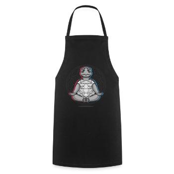 Yoga Turtle Turtles Yoga - Cooking Apron - black - Front - AI Model Male 185 dark (185cm)