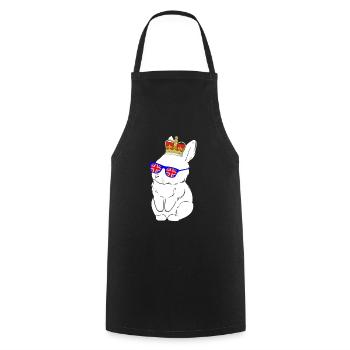 Hase Queen Elizabeth II Britische Krone - Kochschürze - Schwarz - Vorne - AI Model Male 185 dark (185cm)