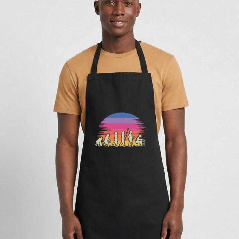 Evolution Gamer with Laptop PC Gaming Evolution Cooking Apron