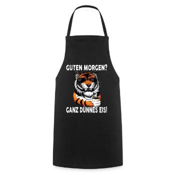 Guten Morgen - Ganz dünnes Eis Spruch Kaffee - Kochschürze - Schwarz - Vorne - AI Model Male 185 dark (185cm)