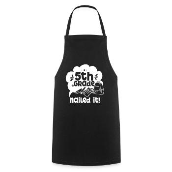 5 Class Completed School Fifth Grader Fifth - Cooking Apron - black - Front - AI Model Male 185 dark (185cm)
