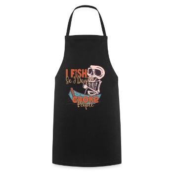 Je pêche pour ne pas étouffer les gens Pêcheur - Tablier de cuisine - noir - Devant - AI Model Male 185 dark (185cm)