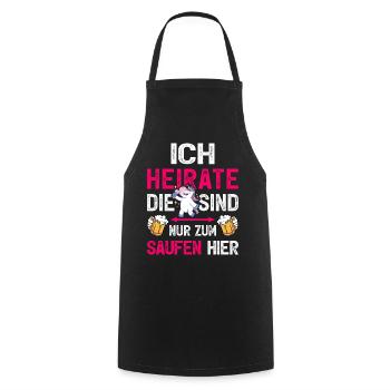 Kostüm Braut T-Shirt JGA Frauen Outfit Polterabend - Kochschürze - Schwarz - Vorne - AI Model Male 185 dark (185cm)