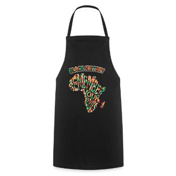 Africa, Saying Remember-Your-Roots, Black-History - Cooking Apron - black - Front - AI Model Male 185 dark (185cm)