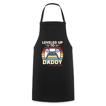 Leveled Up To Daddy Est. 2023 Controller - Cooking Apron - black - Front - AI Model Male 185 dark (185cm)