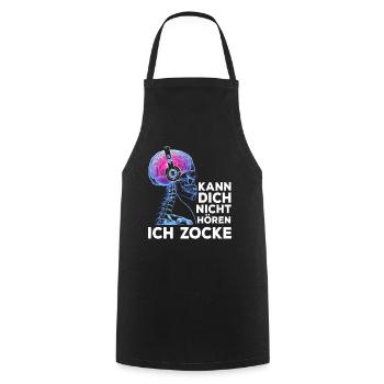 Kann Dich Nicht Hören Ich Zocke Gamer Skelett - Kochschürze - Schwarz - Vorne - AI Model Male 185 dark (185cm)