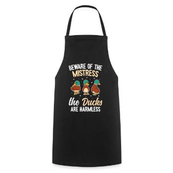 Funny & Cute Duck Design - Ducks - Cooking Apron - black - Front - AI Model Male 185 dark (185cm)