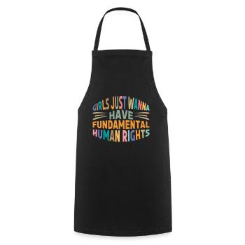 Vintage Groovy Rights Journée internationale de la femme - Tablier de cuisine - noir - Devant - AI Model Male 185 dark (185cm)