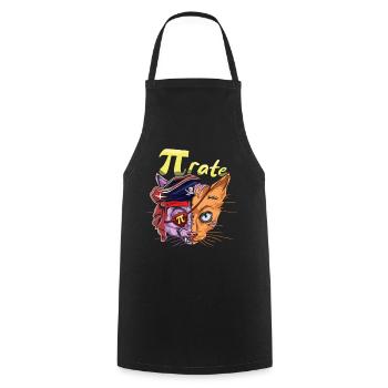 Pi Piraten Katze Mathe Urlaub Mathematik Pi Tag - Kochschürze - Schwarz - Vorne - AI Model Male 185 dark (185cm)