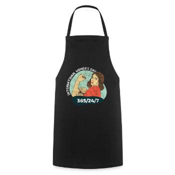 International Womens Day Everyday Girl - Cooking Apron - black - Front - AI Model Male 185 dark (185cm)