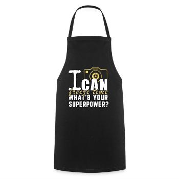 Photographe Freeze Time Superpower - Tablier de cuisine - noir - Devant - AI Model Male 185 dark (185cm)