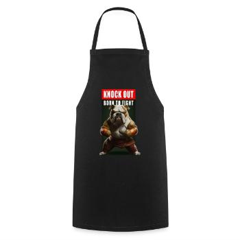 Cooler Lustiger Boxender Hund Bulldogge Geschenk - Kochschürze - Schwarz - Vorne - AI Model Male 185 dark (185cm)