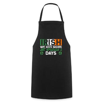 Irlande Irlandais drôle de dicton de la Saint-Patrick - Tablier de cuisine - noir - Devant - AI Model Male 185 dark (185cm)