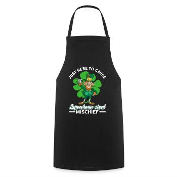 Irland Irisch Kobold St Patricks Day Lustig - Kochschürze - Schwarz - Vorne - AI Model Male 185 dark (185cm)