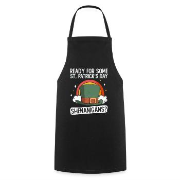 Ireland Irish Leprechaun St Patrick's Day Funny - Cooking Apron - black - Front - AI Model Male 185 dark (185cm)