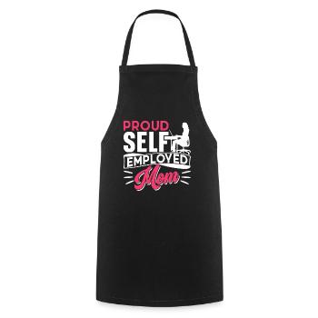 Proud self-employed mother self-employed - Cooking Apron - black - Front - AI Model Male 185 dark (185cm)