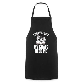 Malheureusement, mes chèvres n’ont pas besoin de moi animal - Tablier de cuisine - noir - Devant - AI Model Male 185 dark (185cm)