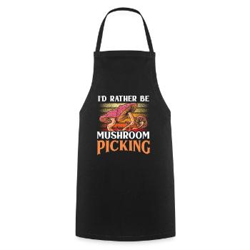 Je préfère cueillir des champignons Cueilleurs de champignons - Tablier de cuisine - noir - Devant - AI Model Male 185 dark (185cm)