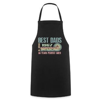 The best fathers were born in 1967, 56 years old, - Cooking Apron - black - Front - AI Model Male 185 dark (185cm)