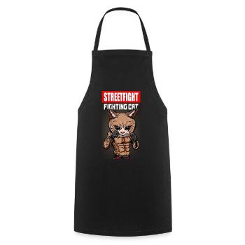 Coole kämpfende Katze Kampfsport Geschenk - Kochschürze - Schwarz - Vorne - AI Model Male 185 dark (185cm)