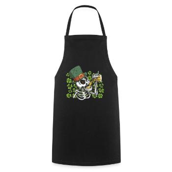 Skeleton Leprechaun Clover Beer Mug - St - Tablier de cuisine - noir - Devant - AI Model Male 185 dark (185cm)