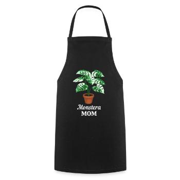 Monstera Mom - Cooking Apron - black - Front - AI Model Male 185 dark (185cm)