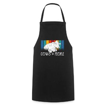 Cows > People Farm Dairy cow Animals Cow - Cooking Apron - black - Front - AI Model Male 185 dark (185cm)