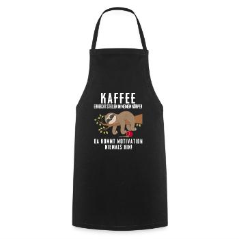 KAFFEE erreicht stellen im körper - Kochschürze - Schwarz - Vorne - AI Model Male 185 dark (185cm)