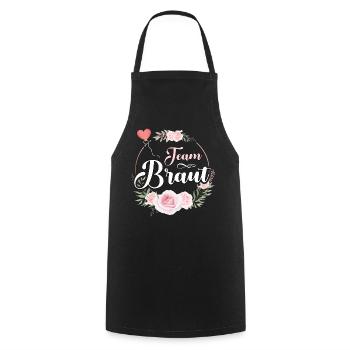 Team Braut JGA Frauen T-Shirt Team Bride Shirt - Kochschürze - Schwarz - Vorne - AI Model Male 185 dark (185cm)