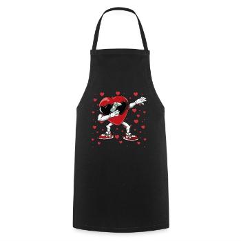Dabbing Heart Breaker Funny Gamer Kids Boys - Kochschürze - Schwarz - Vorne - AI Model Male 185 dark (185cm)