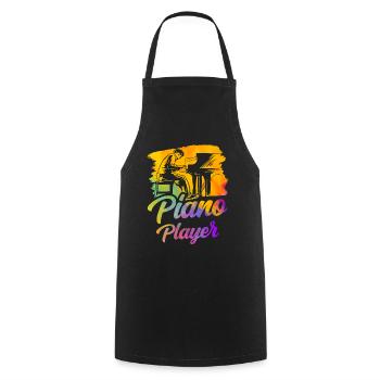 Pianiste Musicien piano Piano - Tablier de cuisine - noir - Devant - AI Model Male 185 dark (185cm)