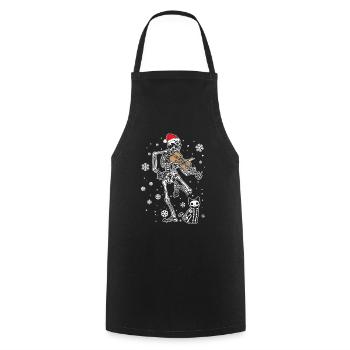 Skeleton Violin Cat - Cooking Apron - black - Front - AI Model Male 185 dark (185cm)