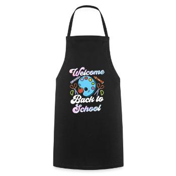 Bienvenue à la rentrée scolaire Enseignants - Tablier de cuisine - noir - Devant - AI Model Male 185 dark (185cm)