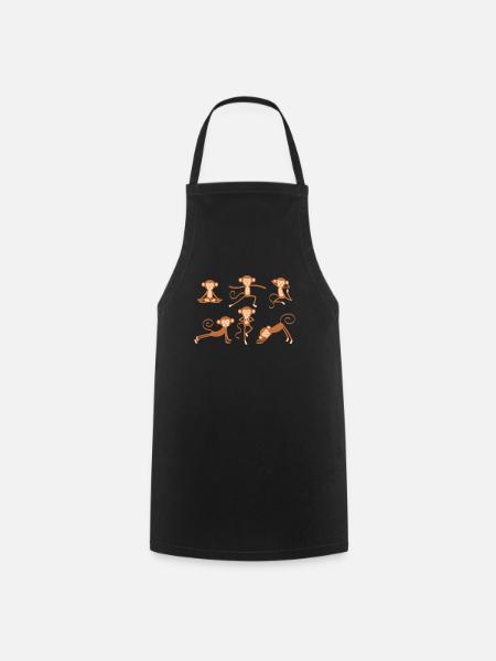 Yoga Singe - Tablier de cuisine - noir