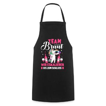 Bride Team Braut JGA Frauen T-Shirt Poltern Damen - Kochschürze - Schwarz - Vorne - AI Model Male 185 dark (185cm)