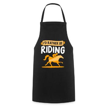 I would rather ride horse riding stable rider - Cooking Apron - black - Front - AI Model Male 185 dark (185cm)