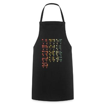 Vintage Letter Braille Language Braille Alphabet - Cooking Apron - black - Front - AI Model Male 185 dark (185cm)