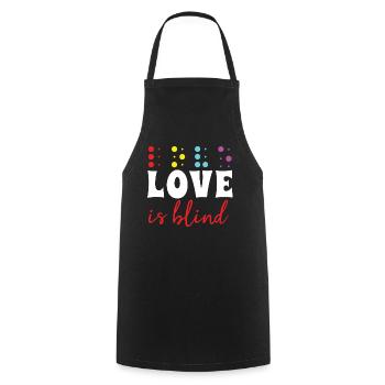 Retro Braille Alphabet Language Braille Love - Cooking Apron - black - Front - AI Model Male 185 dark (185cm)