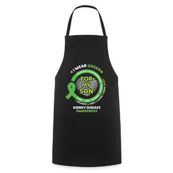 March Wear Green Son Kidney Disease Awareness - Cooking Apron - black - Front - AI Model Male 185 dark (185cm)